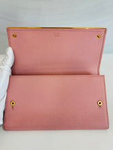 Load image into Gallery viewer, Saffiano Leather Lux Metal Bar Continental Wallet
