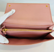 Load image into Gallery viewer, Saffiano Leather Lux Metal Bar Continental Wallet
