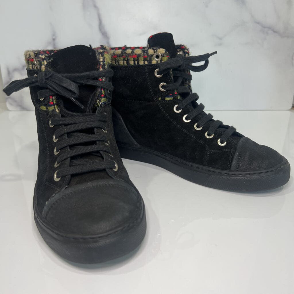 NEW! 15A Suede Leather Lace Up Hi Top Trainers