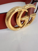Load image into Gallery viewer, Wide Marmont Belt Size 75 with Shiny Gold Hardware
